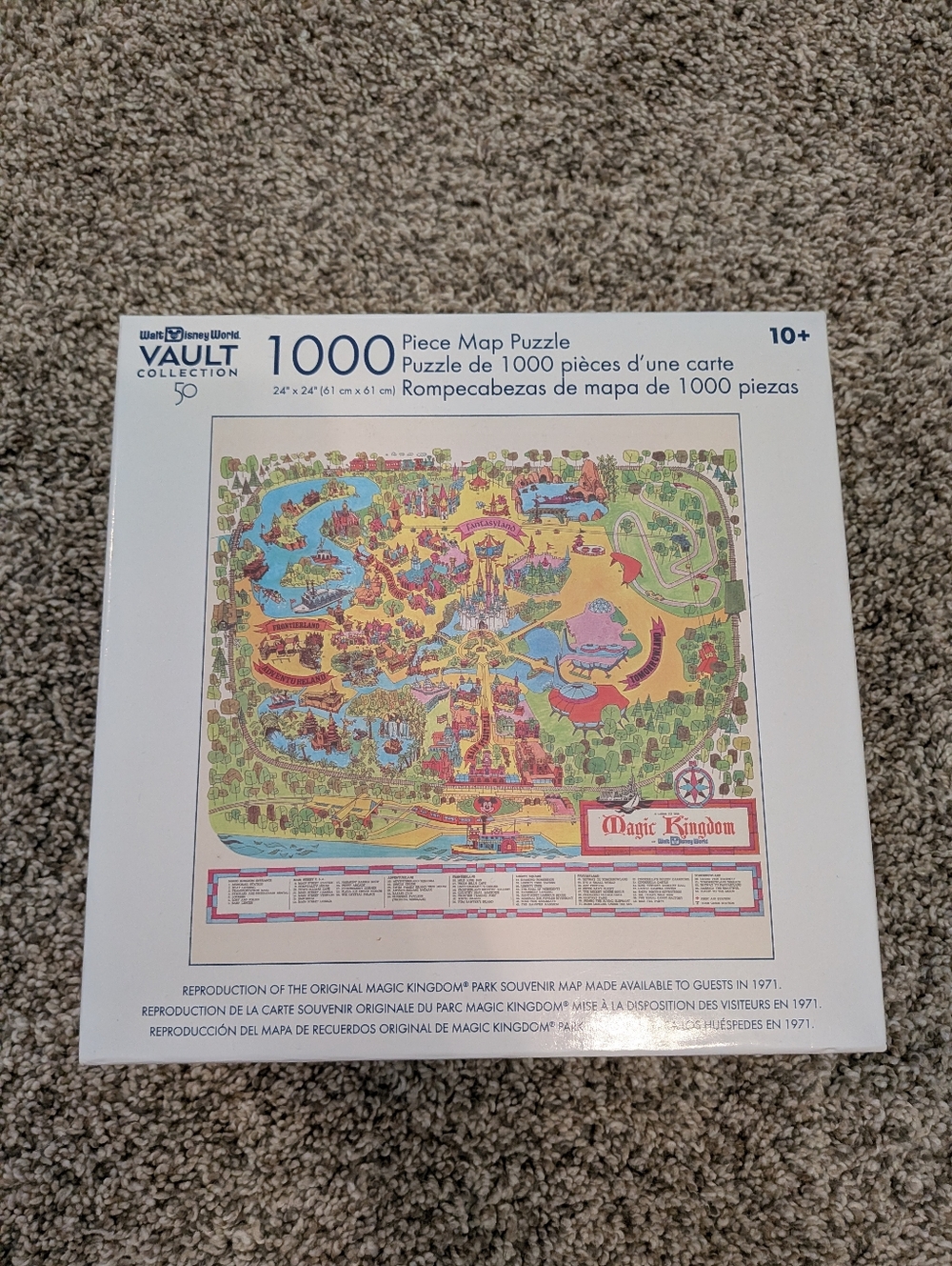 ⭐ Walt Disney World 50th Anniversary Vault Magic Kingdom 1000 Piece Puzzle Map